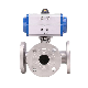  Pneumatic Actuator 3 Way Valve Stainless Steel RF Flange T/L-Type Reversing Ball Valve