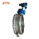  Double Flanged Large Diameter Motorized Stainless Steel Butterfly Valve