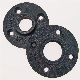 Class 150 Malleable Black Iron Pipe Fitting Floor Flange for 3-Tier Vertical Staggered Industrial Rustic Pipe Shelves