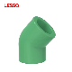 Green Color 2.5MPa Socket Fusion Water Supply PPR Pipe 45° Elbow