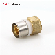 Mingshi OEM Provide AC Air Conditioner System Brass Th Type Press Fitting Female Straight Coupling