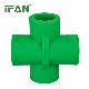 Ifanplus Factory Price PPR Cross Fittings Pn25 Green PPR Pipe Fitting