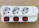 3-6 Way Individual Switch Germany Type Extension Socket with Standard Grounding