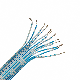  UL2468 Blue and White Cable 24AWG PVC Insulation Copper Core 6p 8p 9p 10p 11p Connection Flat Ribbon Speaker Wire Cable