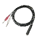  Electric AV Cable PVC Insulated Wire 6.35 Female to 2 X 6.35 Ts Male Plug
