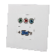 VGA Plate RCA 15-Pin Female VGA Wall Plate with 3.5mm and RCA - White