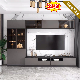 Latest Italian Slate TV Cabinet Combination Rectangle Storage Modern Marble Tea Table TV Cabinet Set