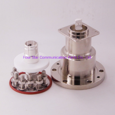 3-1/8" Waterproof Eia Flange RF Coaxial Connector with 70mm Sq Flange and Exposed 20mm Pin