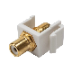 Feed Through Keystone Jack - Modular RCA White with White Center