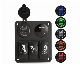 12V-24V 3 Gang 5V 3.1A Dual USB Voltmeter LED Rocker Breaker Switch Circuit Panel