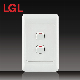  High quality PC Material 2gang Double Control Wall Switch (LGL-14-2)