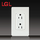 High Quality PC Material American Standard 15A Receptacle Wall Socket with Plate (LGL-11-8)