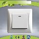  EU standard 1G 1 way white glass frame electric light wall switch with LED for home