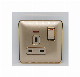  S3 Factory Price Gold 1 Gang 13A Multi Plug Socket Electrical Outlet Switch Socket