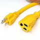  Ground Earthing 3pin Electric 125V USA Extension Cord Luminous Plug