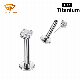  Fashion Jewelry Top Quality ASTM F136 G23 Titanium Piercing Jewelry Push in Threadless Top Studs Tpn022