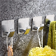 Towel Hook Bathroom Coat Hook Brushed Sticky Hook Hanger, SUS 304 Stainless Steel Self Adhesive Hooks