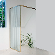  Hotel Project Luxury Fixed Frame Brushed Gold Hardware Framed Shower Screen