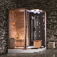  Hotaqi Luxury Wooden Sauna Tempered Glass Steam Shower Room Indoor