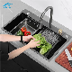 Foshan Handmade Black Stainless Steel Stainless Steel Sinks Multi-Fuctional Waterfall Kitchen Sink