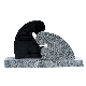 Abstract Shape Absolute Black and Grey White Granite Tombstone