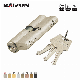  Single-Row Pin Brass Door Lock Cylinder Euro with 3 Security Keys