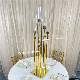 Popular Party Events Furniture Decoration Gold Metal Clear Glass Candle Holder