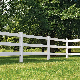 White 3 Rail PVC Fencing Post and Rail, Vinyl Horse Farm Fence