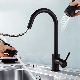  Matt Black Brass Pull Down Kitchen Sink Water Faucet (NA011)