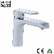  Single Handle Brass Chrome and White Color Washroom Basin Mixer