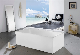  Rectangle Glossy White&Matt White Freestanding Acrylic Bathtub