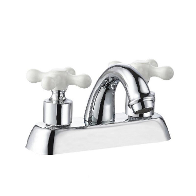 4" Double Handle Brass Basin Faucet with Chrome Plated