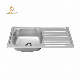  Guangdong Factory Production Oed ODM 1000*500*170mm 304 Stainless Steel Kitchen Sink with Drainboard