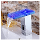 Waterfall Glass Spout LED Faucet, Self Closing Tap, Electrical Faucet