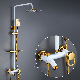  Gold Shower Set Luxury Brushed Gold 3 Function Dual Handle Thermostatic Shower Set