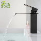 Black Matte 304 Stainless Steel Square Waterfall Hot and Cold Water Tap Faucet manufacturer