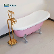 CE Resin Polished Bath Tubs Standard Dimensions Soaking Slipper Pink Clawfoot Bathtub