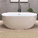 North American Luxury Bathroom Soaking Tubs: Classic Oval Acrylic Freestanding Bathtub, First Grade Quality, High Gloss Finish