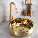  Gold Ceramic Gold Color Wash Art Basin Bathroom Wash Sink Golden Color New Model Wash Basin