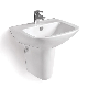 Popular Design Sanitaryware Ceramic Wall-Hung Half Pedestal Basin Bathroom Wash Basin Hand Wash Basin Cheap Ceramic Sink Ceramic Basin manufacturer