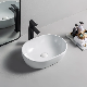 Various China Modern Oval Shape Countertop Art Wash Hand Basin Ceramic Bathroom Sink