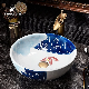  Jingdezhen Art Counter Top Ceramic Bathroom Sink White Porcelain Artistic Deco Bathroom Basin