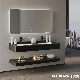 Grey White Marble Counter Wall Bathroom Cabinet Sintered Stone Basin