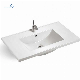  Rectangle Shaped Polymarble Resin Wash Basin Counter Top Lavabo White Bathroom Sink