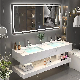 Solid Surface Rock Plate Double Basin Toilet Porcelain Wall Hung Vanity Sink Bathroom Cabinet