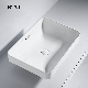 Popular Sanitary Ware White Hand Rectangular Wash Ceramic Countertop Sink manufacturer