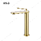 Single Hole Water Mixer Golden Brushed Bathroom Ceramic Wash Basin Water Faucet manufacturer