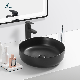  High Quality Popular Design Sanitaryware Ceramic Matt Black Wash Basin Sink