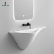 Unique Shape Ceramic Pedestal Wash Basin Wall Hung Hand Wash Sink