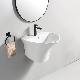 Ceramic Wall Hung Basin Bathroom Sinks Semi-Pedestal Basin Hand Wash Sink